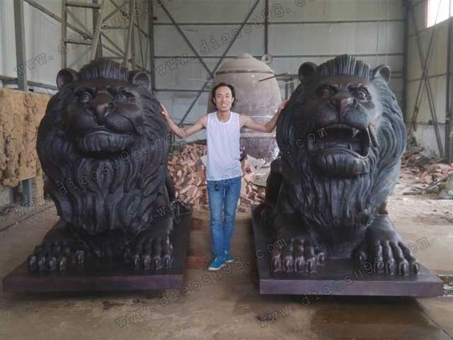 大型狮子雕塑_铜狮子铸造-志彪