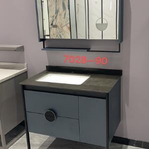 HH7028-90免漆实木+岩板台面+智能镜柜（特价）
